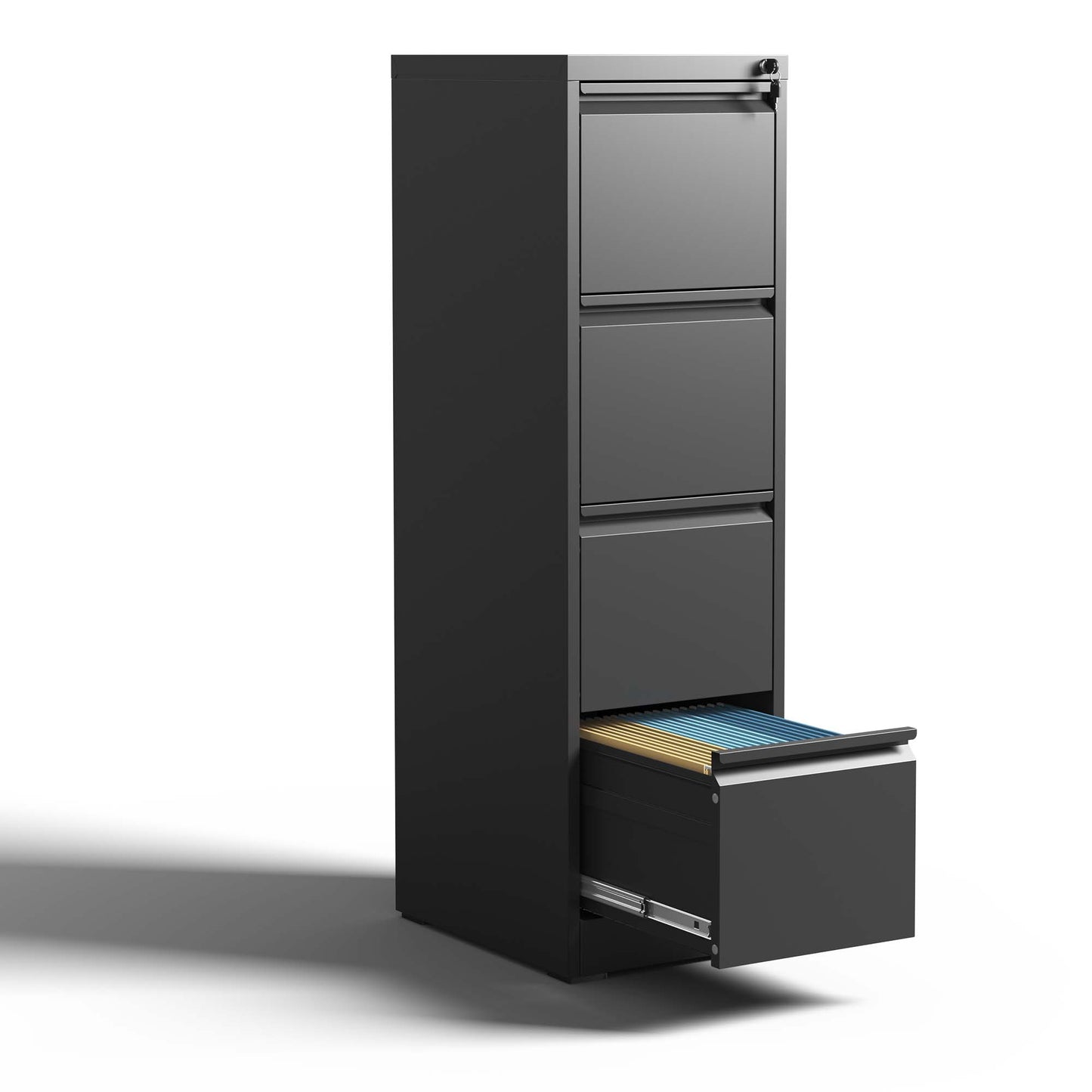 VIYET 52" 4-Drawer Metal Vertical File Cabinet with Lock, Tall Slim Locking Filing Cabinet for Home Office, Fits Letter, Legal & A4 Files