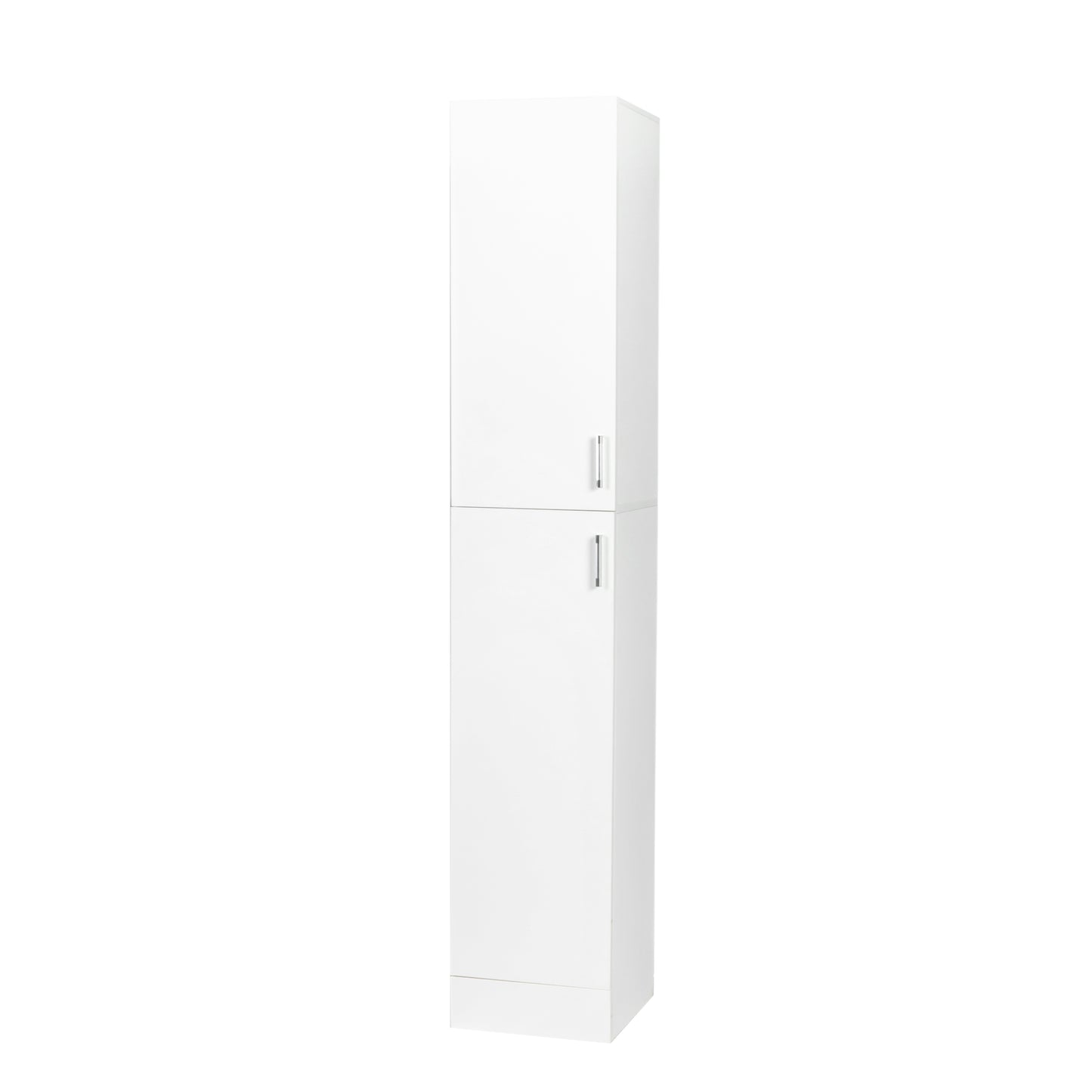 VIYET 75" Freestanding Storage Cabinet, MDF+Particle Board Organizer w/ 2 Doors & 3 Fixed Shelves (Kitchen/Dining Room Pantry),White+black