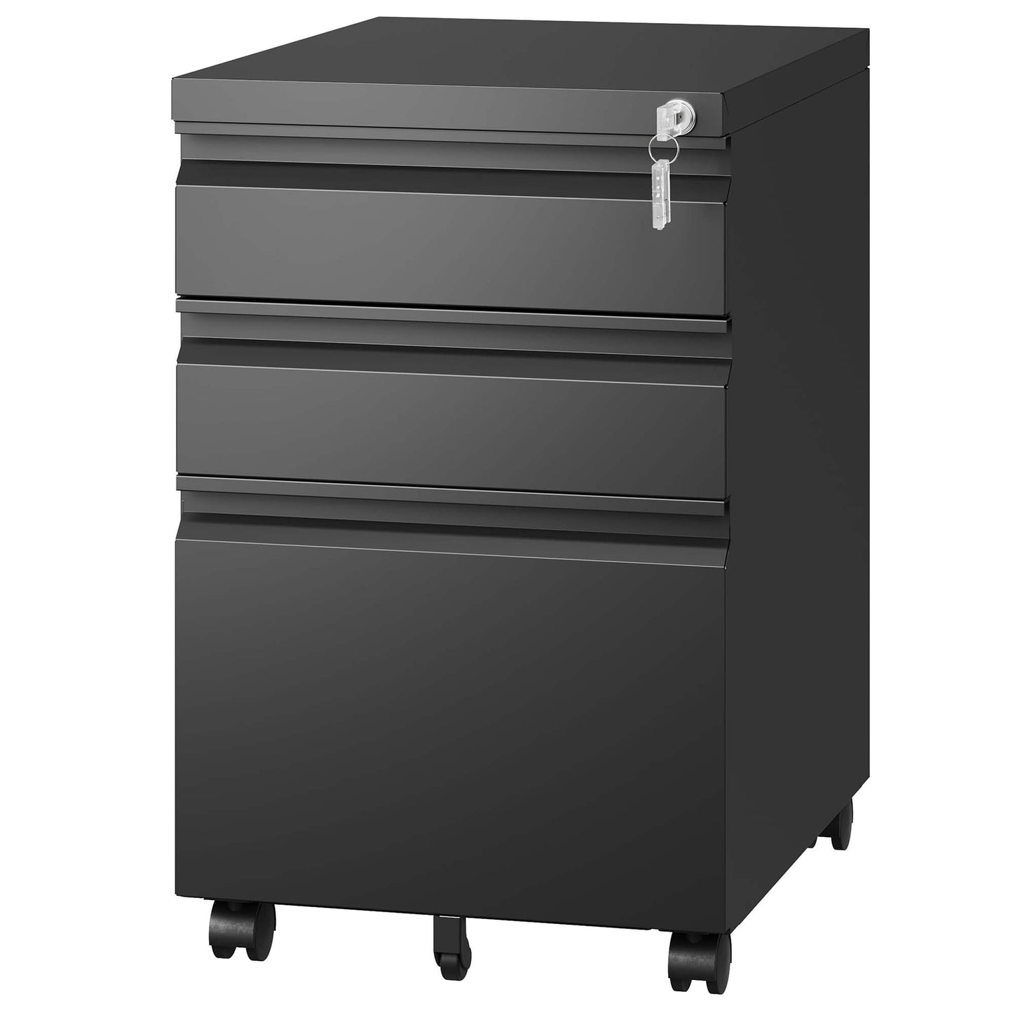 VIYET 2-Drawer Mobile Metal File Cabinet in Antique White with Lock, Rolling Under Desk Storage for Letter, Legal & A4 Files, Fully Assembled Except Wheels