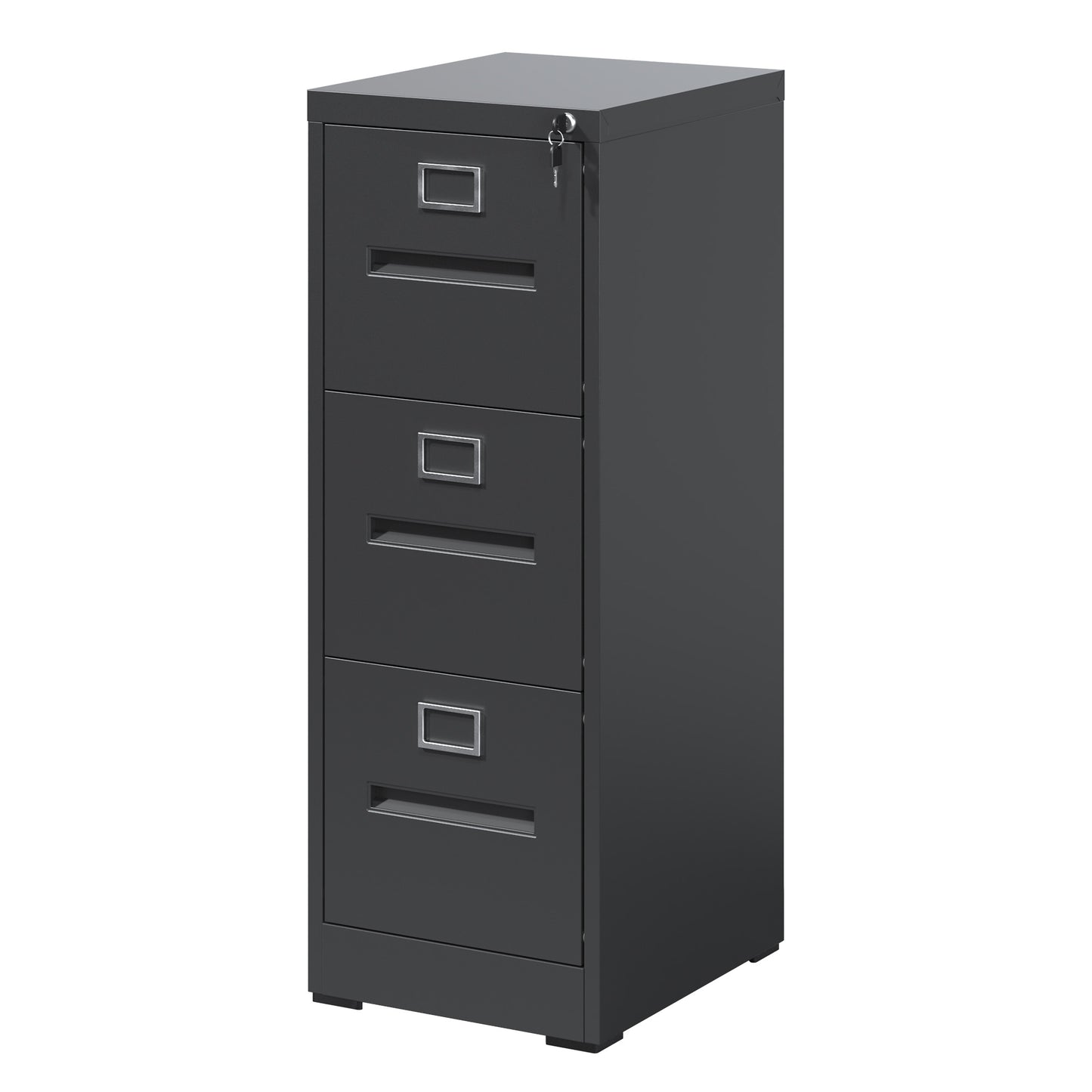 VIYET 40"H 3-Drawer Narrow Metal Vertical File Cabinet with Lock, Fits A4/Letter/Legal, Home Office Filing Steel Cabinet
