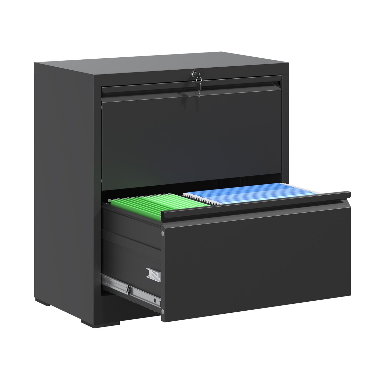 VIYET Locking 2 Drawer Lateral File Cabinet, Steel Filing Cabinet for Home Office, Fits Letter, Legal & A4 Files