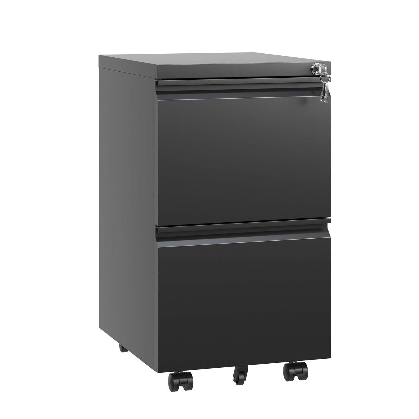 VIYET 2-Drawer Mobile Metal File Cabinet with Lock, Rolling Office Storage for Letter, Legal & A4 Hanging Files, Fully Assembled Except Wheels