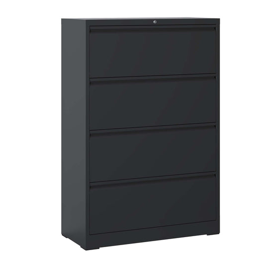 VIYET 4-Drawer Locking Lateral File Cabinet, Heavy-Duty Metal Office Storage with Full-Extension Drawers, Fits Letter, Legal & A4 Files