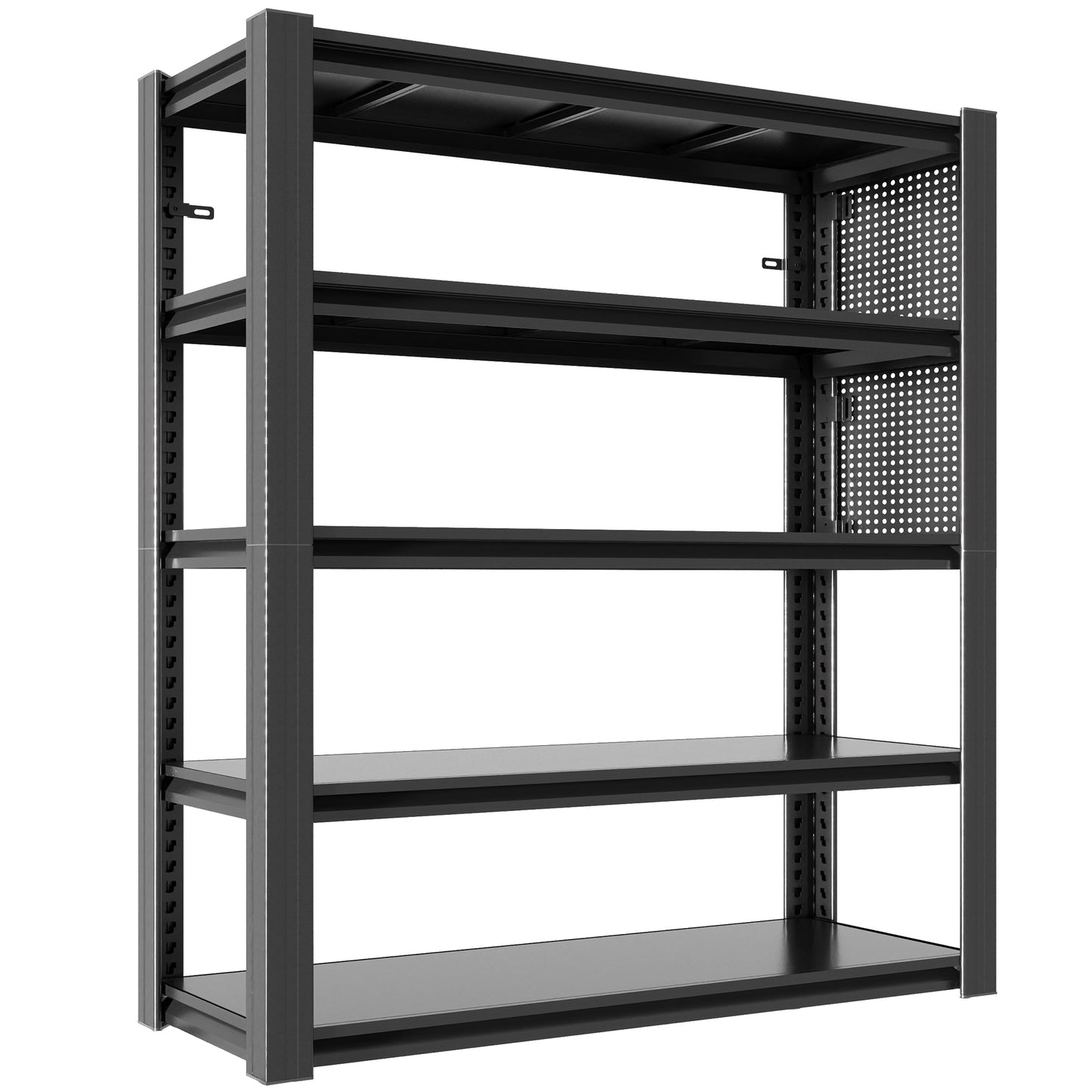 VIYET 72"H 5-Tier Adjustable Metal Shelving with Pegboard, 2000LBS Heavy-Duty Storage Rack for Garage Kitchen Office