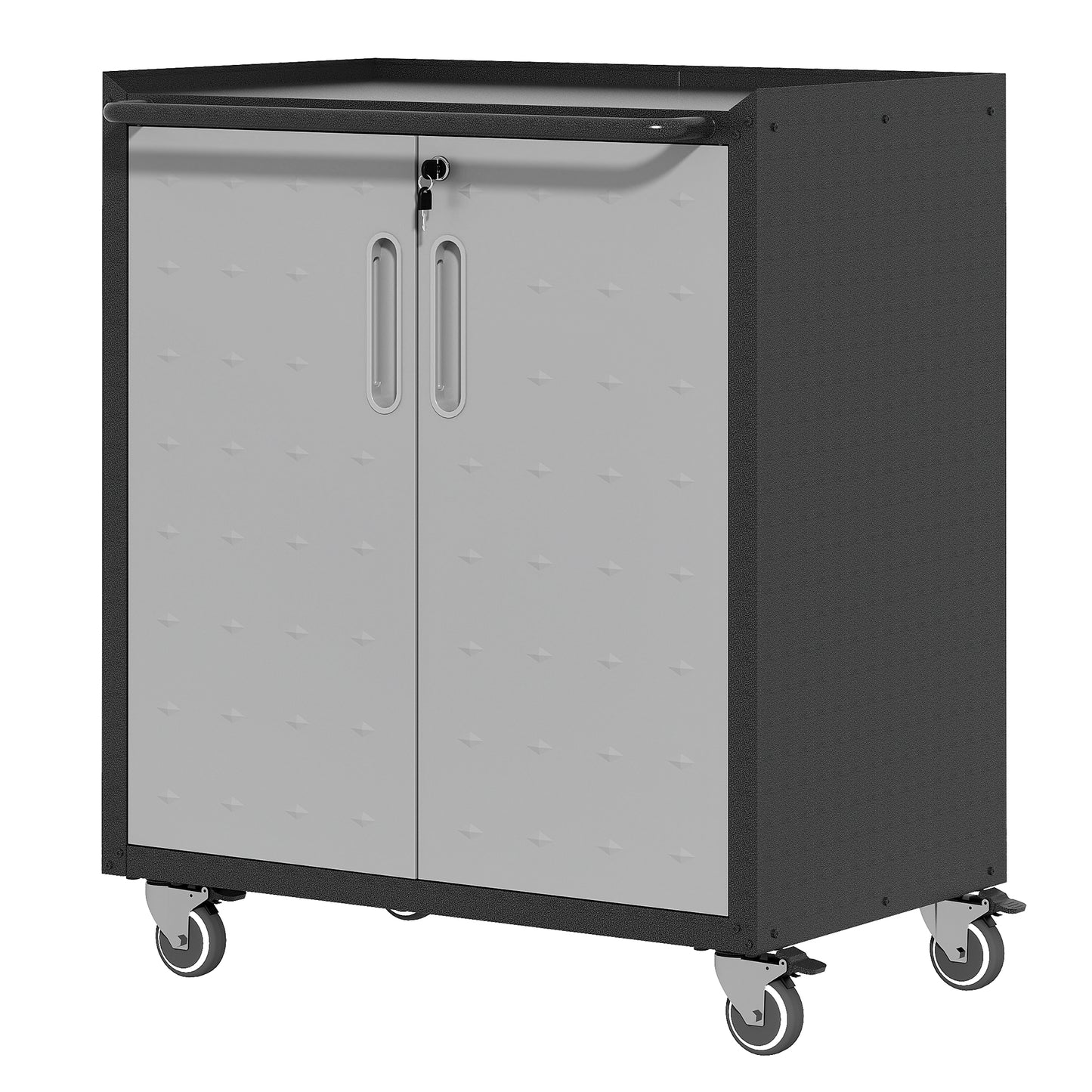 VIYET 31"H Heavy-Duty Mobile Steel Cabinet,Lockable (2 Keys)+Adjustable Shelf,360° Silent Casters, DIY Worktop, Garage/Home/Office/Kitchen