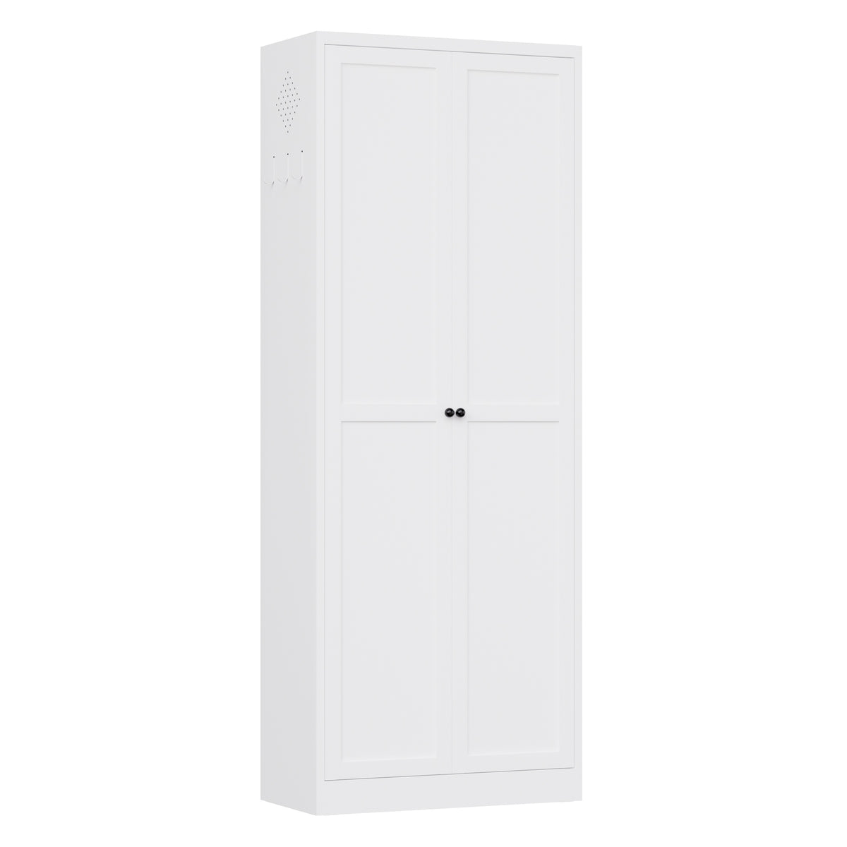 VIYET 72" Black Metal Pantry Cabinet with Doors, 5 Adjustable Shelves, Freestanding Kitchen Storage Cabinet for Pantry, Bathroom & Home