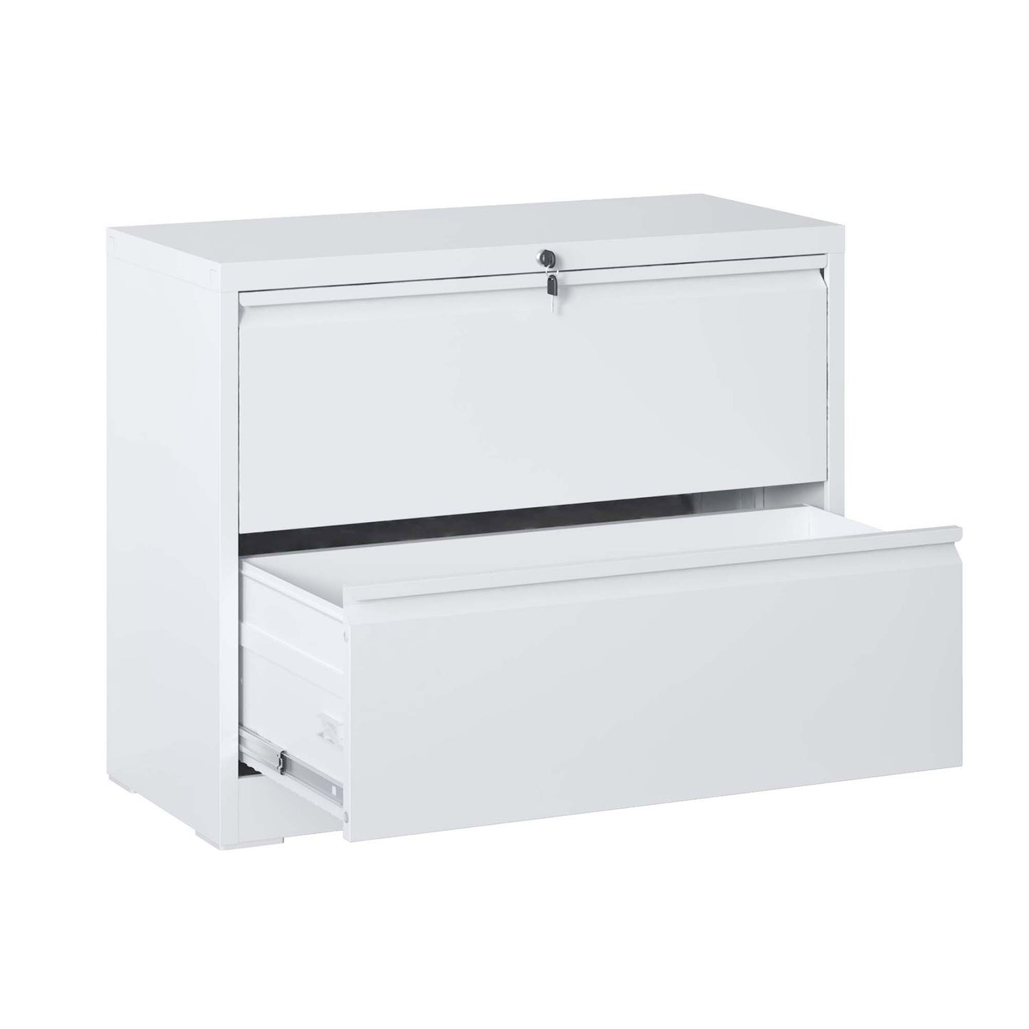 VIYET Locking Lateral File Cabinet, Heavy Duty Steel Filing Cabinet for Home Office, Silent Full Extension Drawers, Fits Letter, Legal & A4 Files