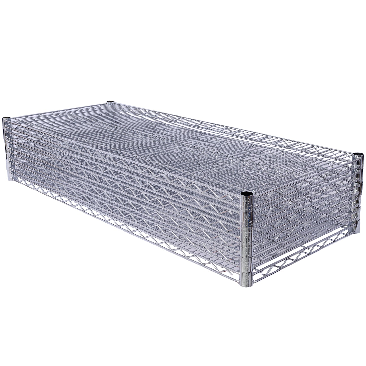 VIYET 6 Tier 6000LBS NSF Metal Wire Shelving, Heavy Duty Adjustable Storage Rack with Wheels & Shelf Liners (Chrome)