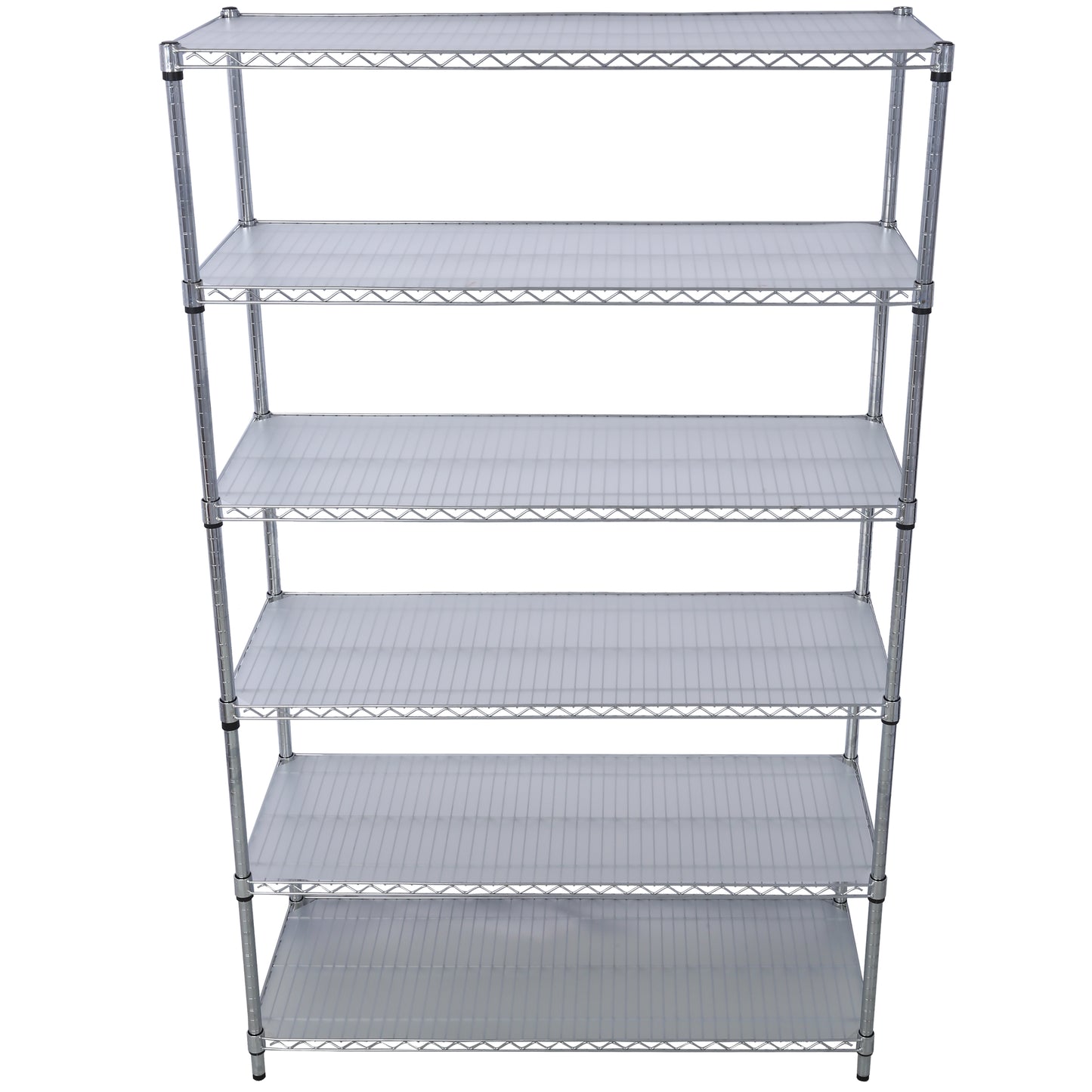 VIYET 6 Tier 6000LBS NSF Metal Wire Shelving, Heavy Duty Adjustable Storage Rack with Wheels & Shelf Liners (Chrome)