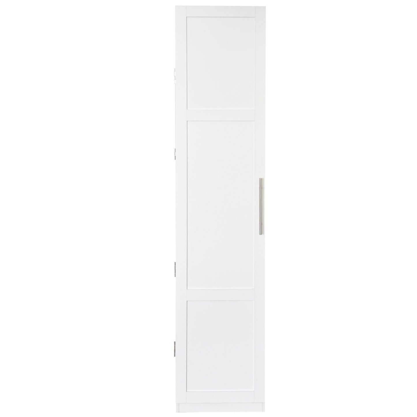 VIYET 71" Freestanding Kitchen Pantry Cabinet - White Particle Board+MDF, 2 Adjustable Shelves, Side Racks