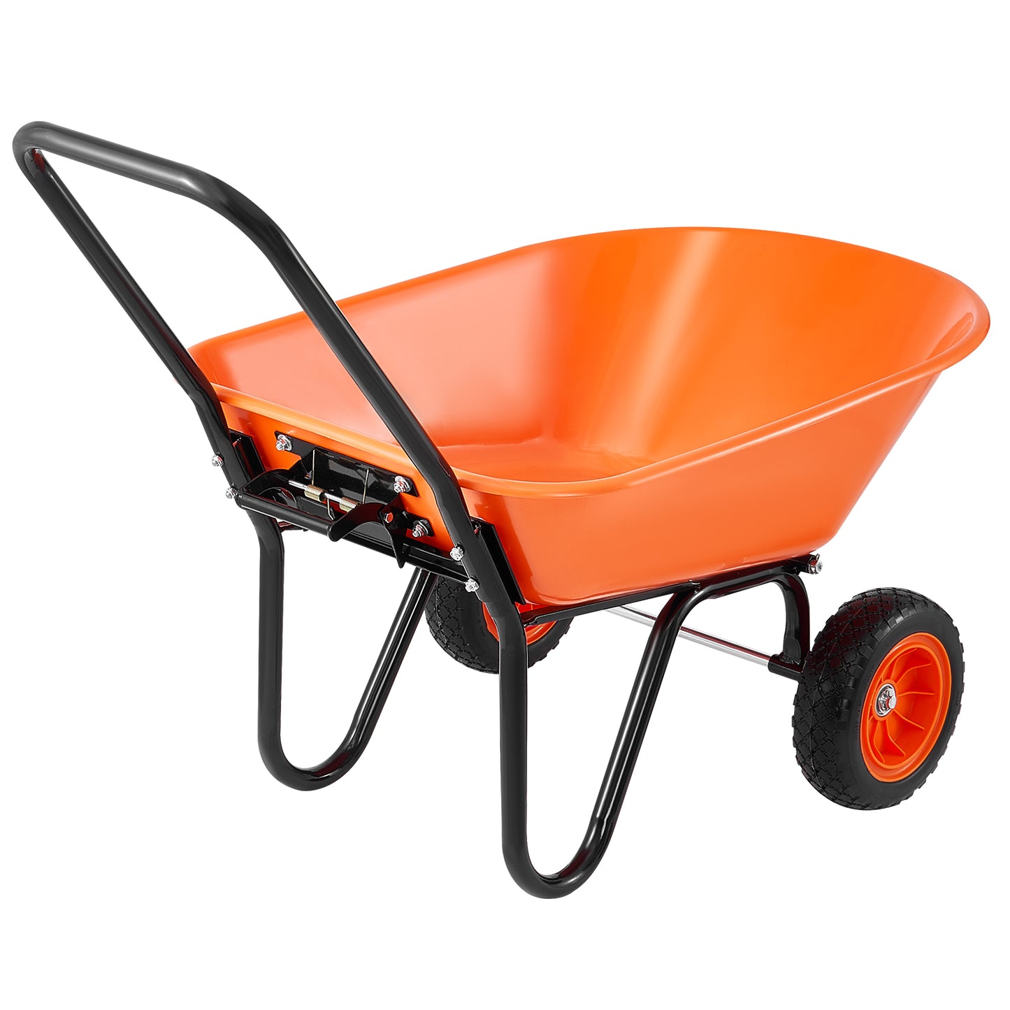 VIYET 2-Wheel Wheelbarrow Cart 5 Cu. Ft. 397 Lbs Capacity, Heavy-Duty Garden Dump Cart with 10" Solid Foam Wheels & Padded Handle for Lawn Farm Outdoor