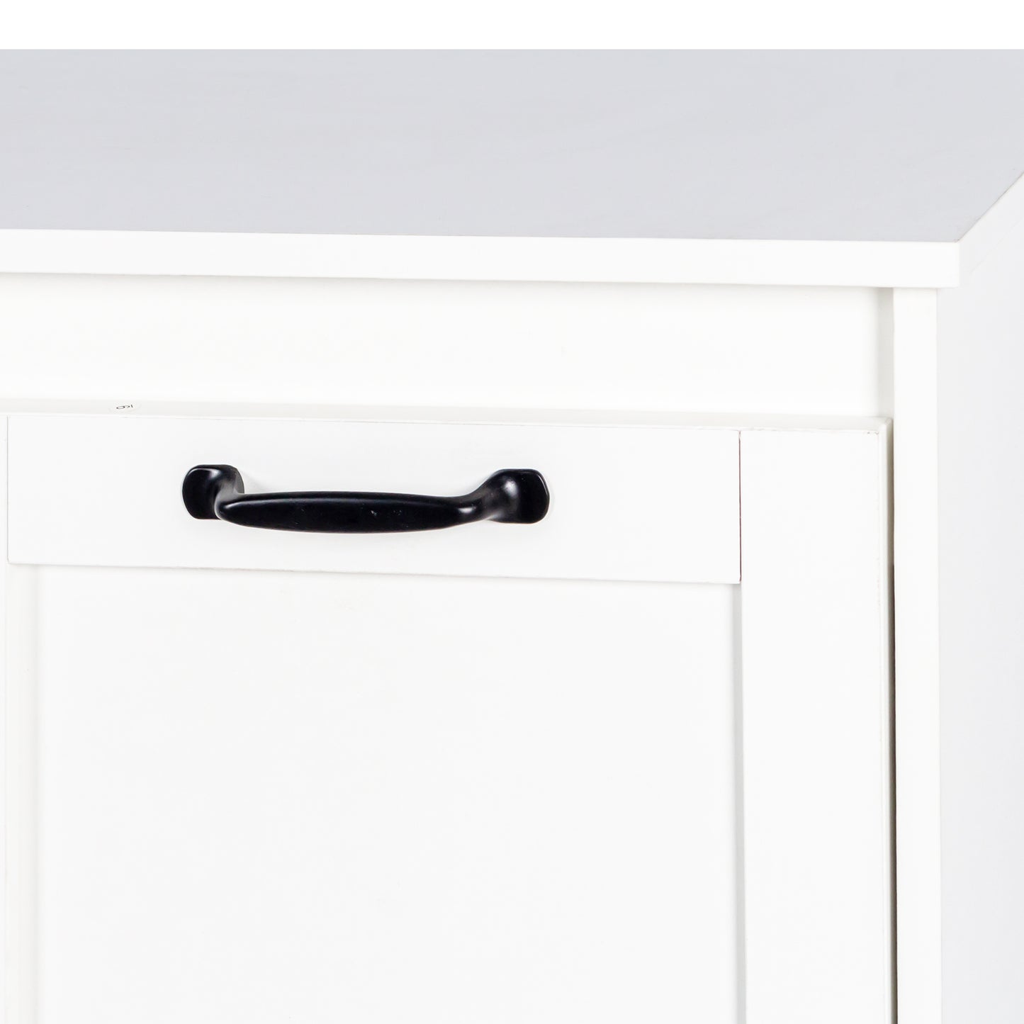 VIYET 30.3" Storage Cabinet, White Particle Board+MDF Storage Cabinet w/ 2 Removable Liner Bags (Light/Dark Sorting+Handles)