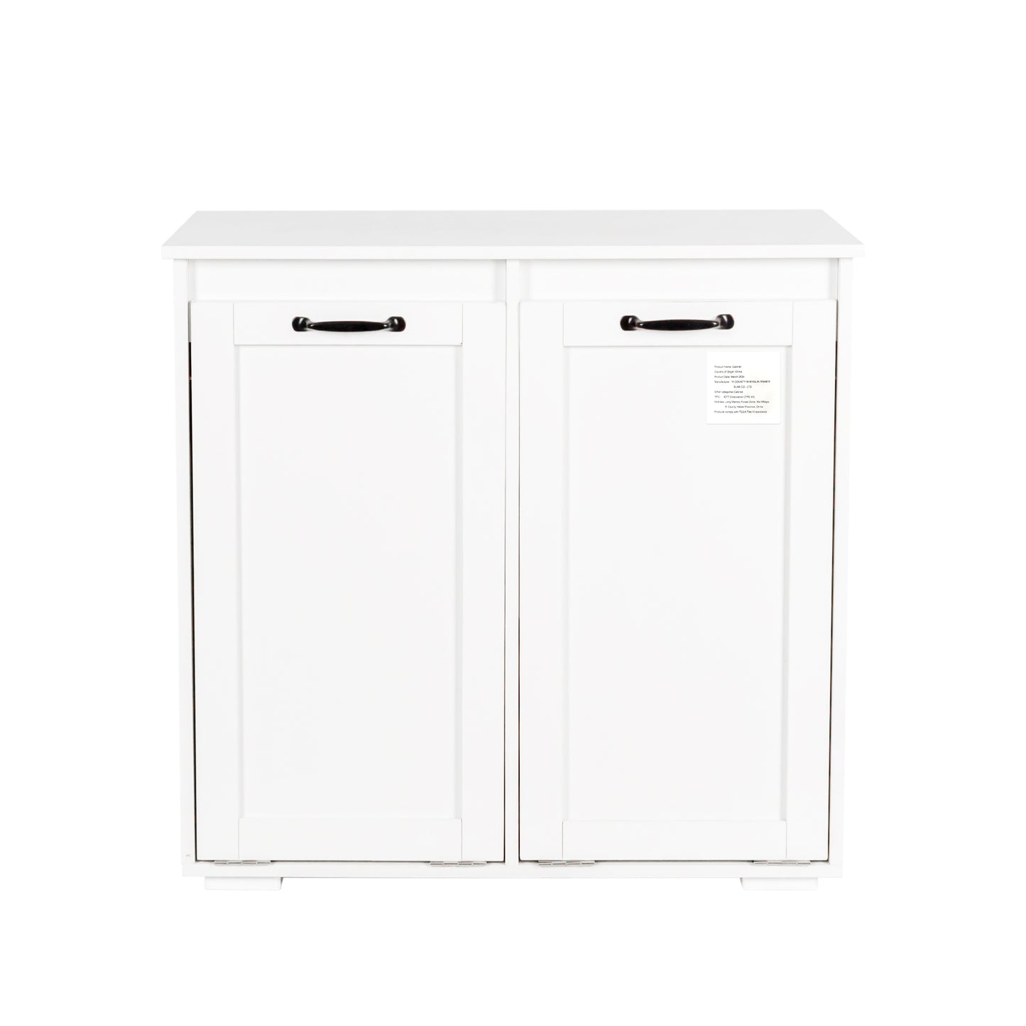 VIYET 30.3" Storage Cabinet, White Particle Board+MDF Storage Cabinet w/ 2 Removable Liner Bags (Light/Dark Sorting+Handles)
