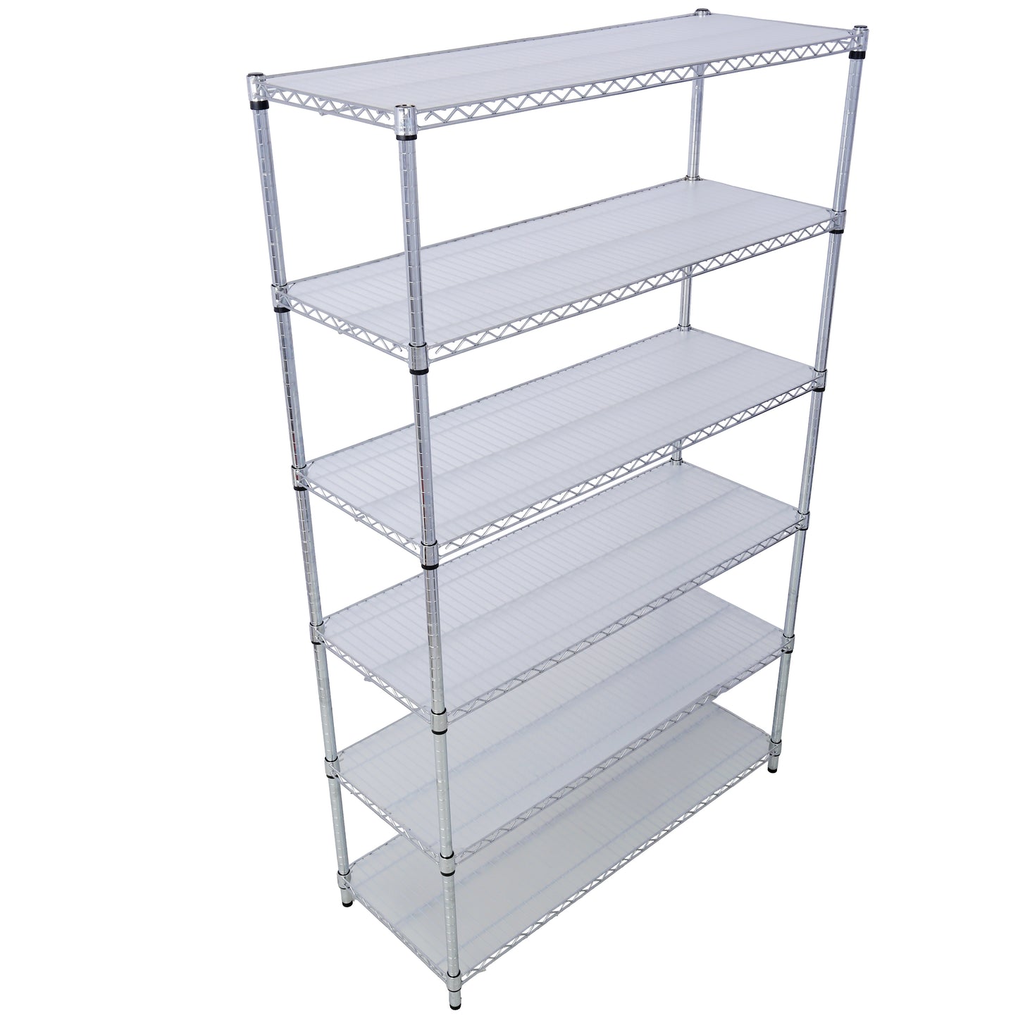 VIYET 6 Tier 6000LBS NSF Metal Wire Shelving, Heavy Duty Adjustable Storage Rack with Wheels & Shelf Liners (Chrome)