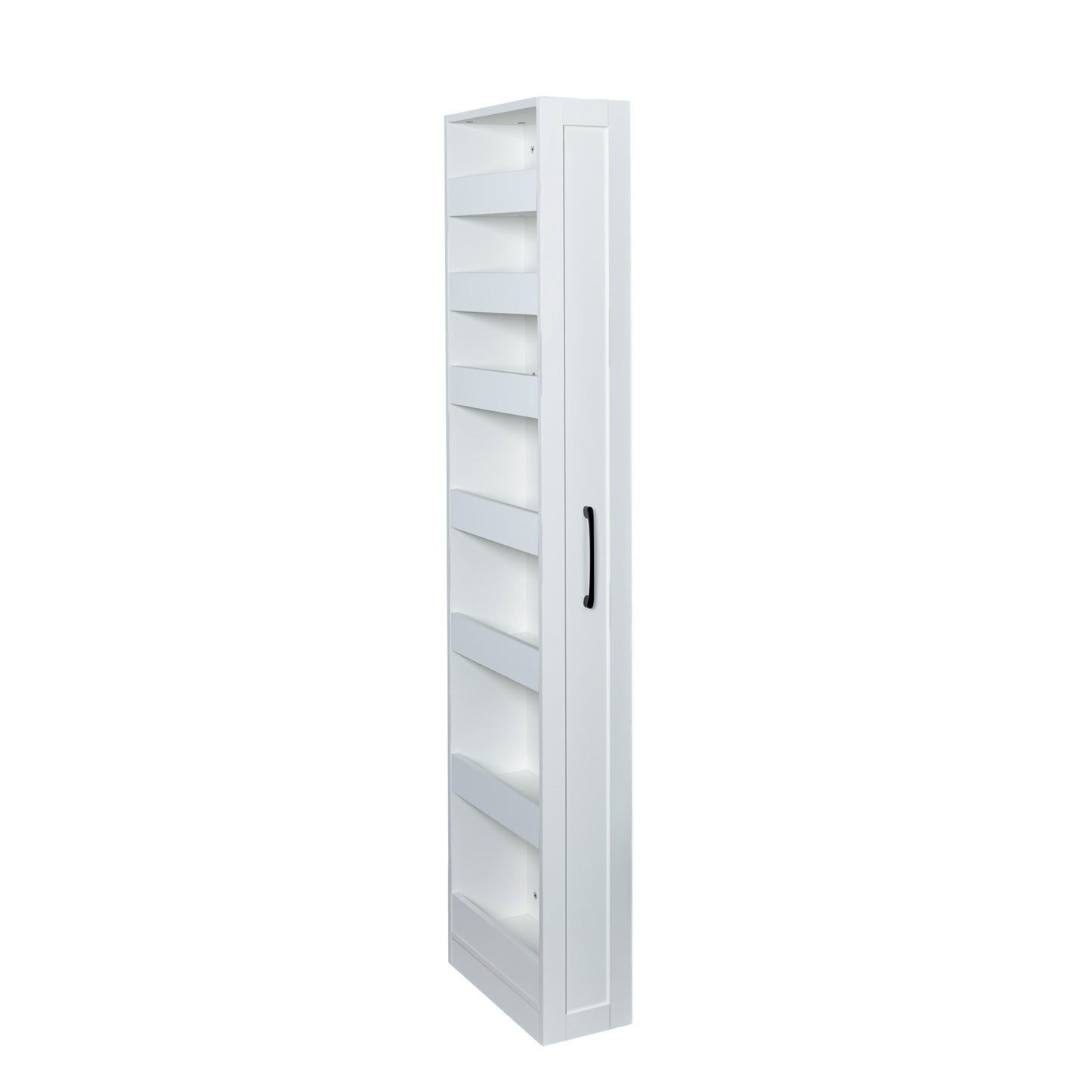VIYET 71"H 7-Tier Multi-Functional Pull-Out Storage Shelf, Single-Sided Open Shelf, Organizer for Kitchen, Living Room & Narrow Spaces,white