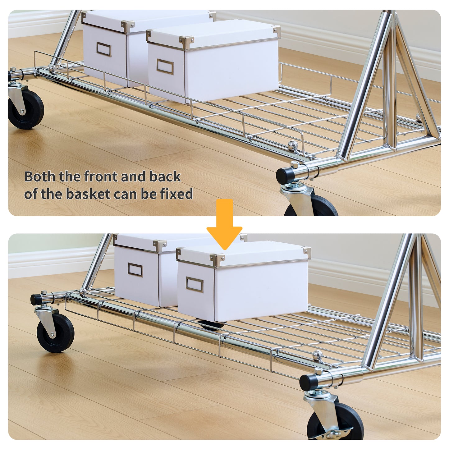 VIYET 68" 600LBS Heavy-Duty Rolling Clothes Rack, Collapsible Iron Commercial Garment Rack (Portable Hanger for Bedroom)