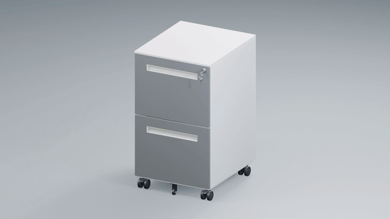 VIYET 18" Mobile File Cabinet with Lock, 2 Drawer Rolling Filing Cabinet for Home Office, All Steel Under Desk Storage with Wheels
