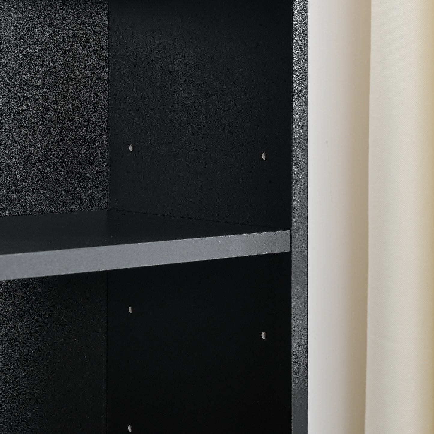 VIYET 11.6"×9.3"×70.9" 8-Tier Media Tower Rack - Black MDF, Adjustable Shelves