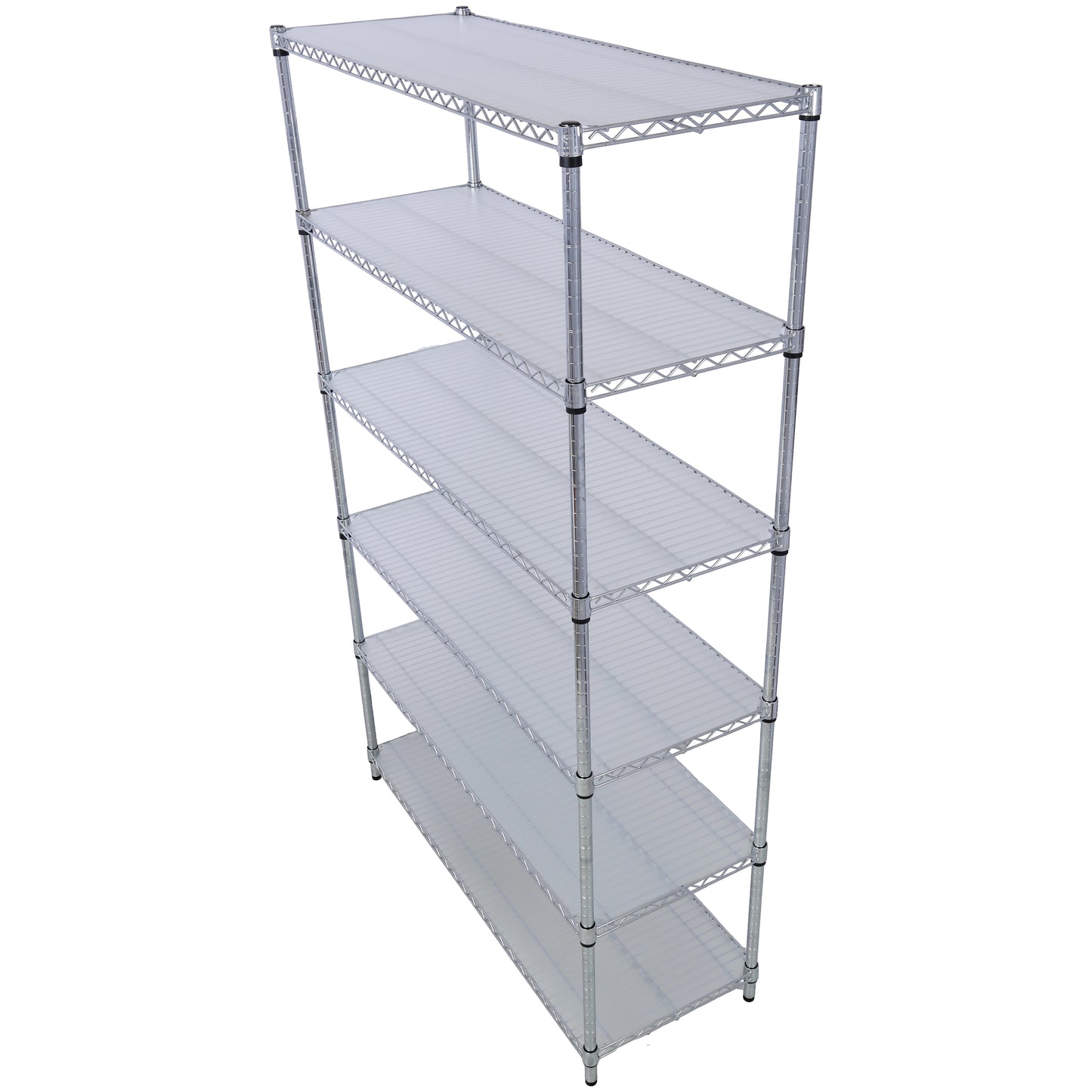 VIYET 6 Tier 6000LBS NSF Metal Wire Shelving, Heavy Duty Adjustable Storage Rack with Wheels & Shelf Liners (Chrome)