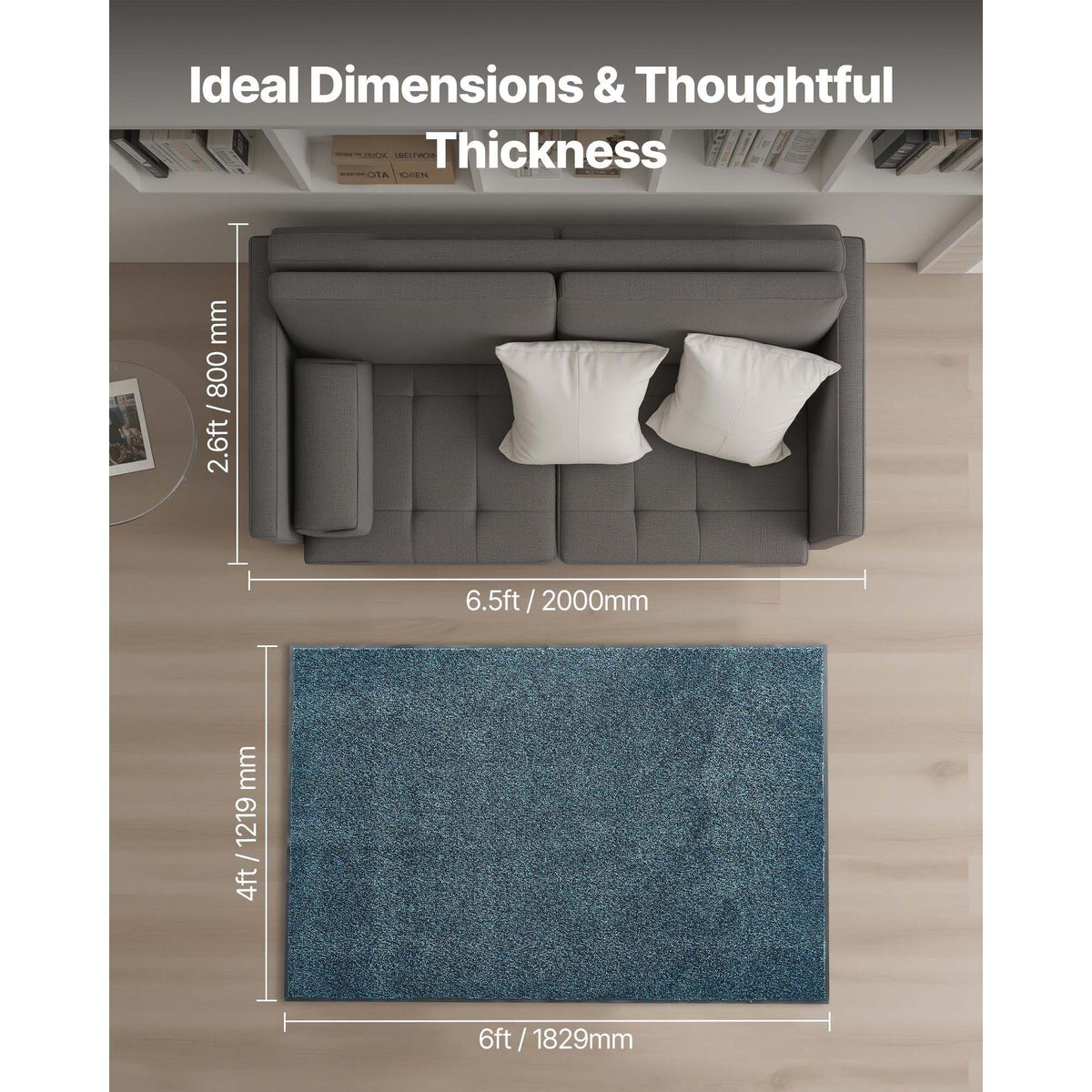 Front Door Mat, 6 x 4 ft Commercial Floor Mat for Indoor and Outdoor, Industrial Entrance Carpet with PVC Backing, Heavy