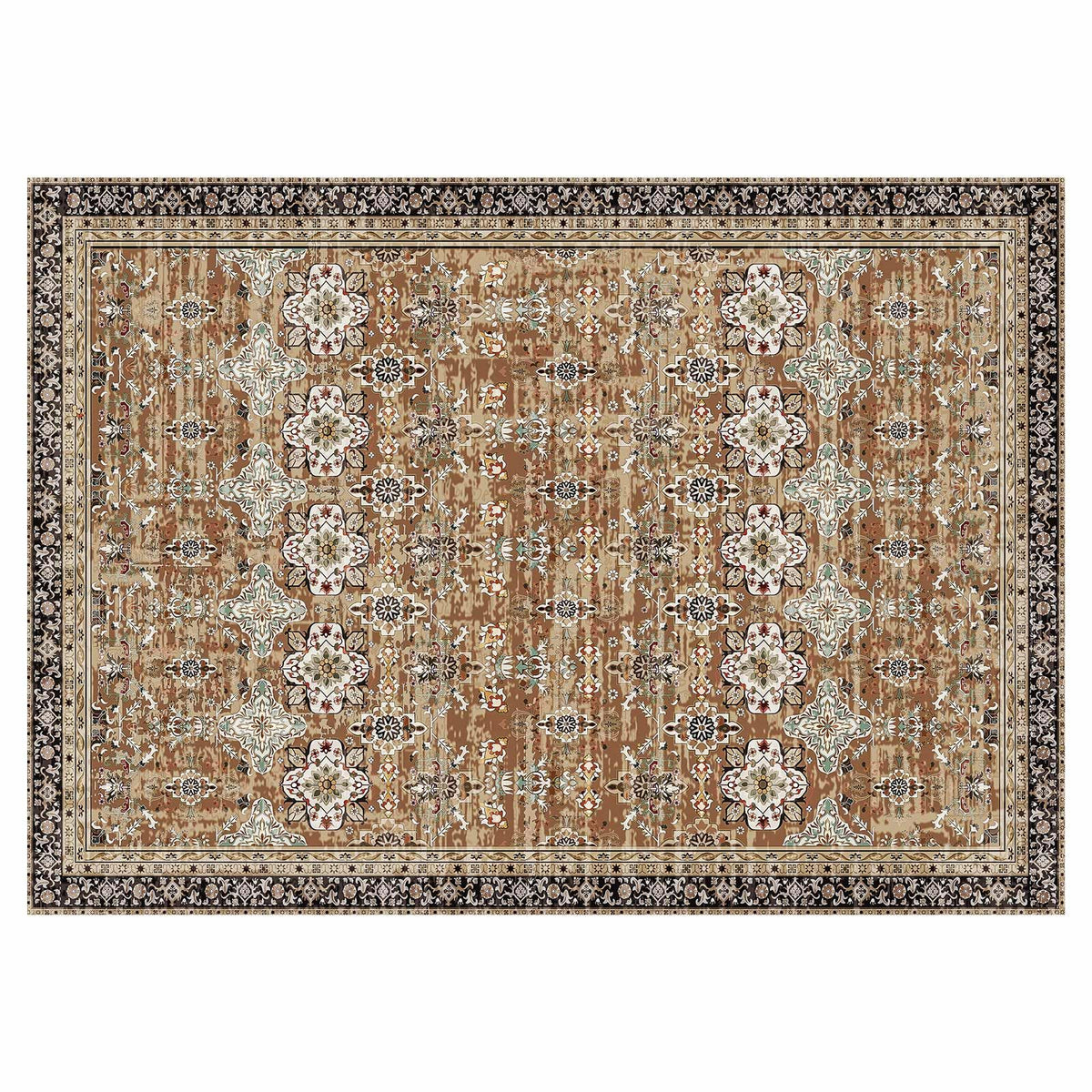 Area Rug, 9 x 12 ft Large Washable Rug, Non-Slip and Tear-Resistant Soft Carpet, Pet & Child Friendly Vintage Area Rugs,
