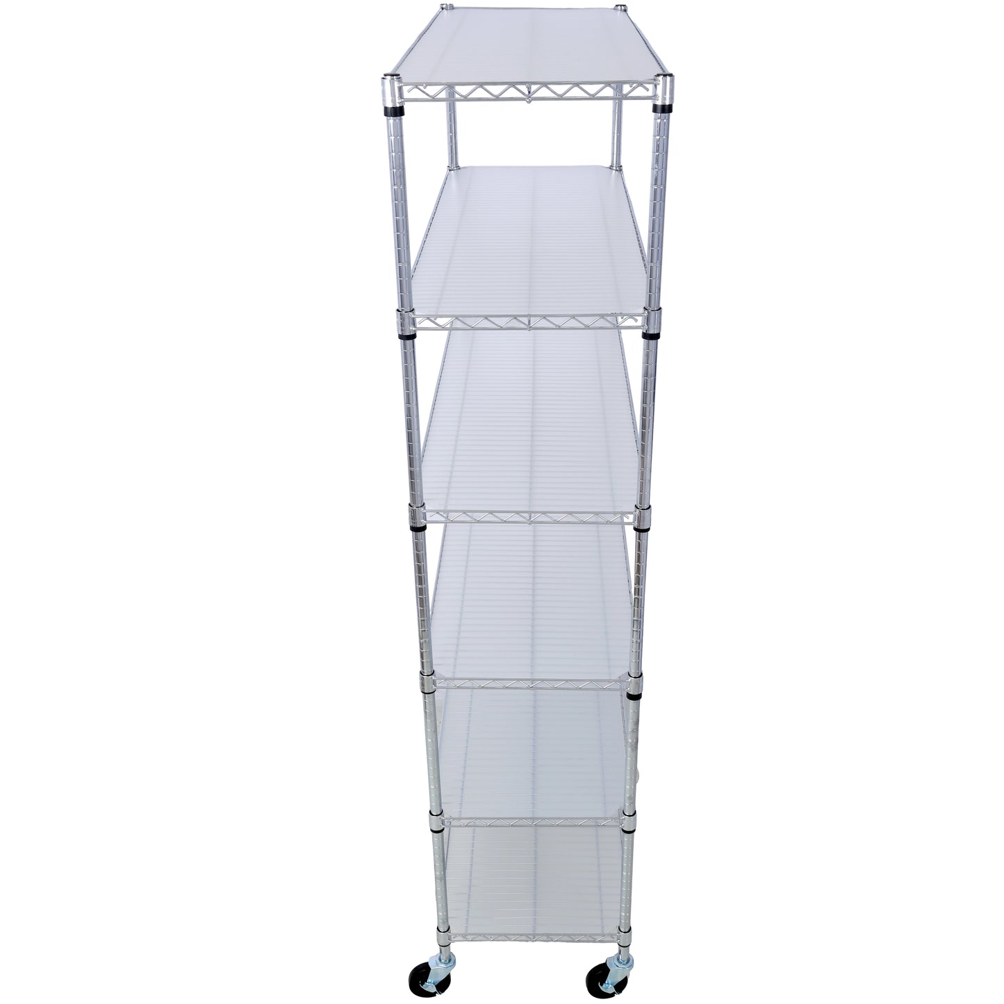 VIYET 6 Tier 6000LBS NSF Metal Wire Shelving, Heavy Duty Adjustable Storage Rack with Wheels & Shelf Liners (Chrome)