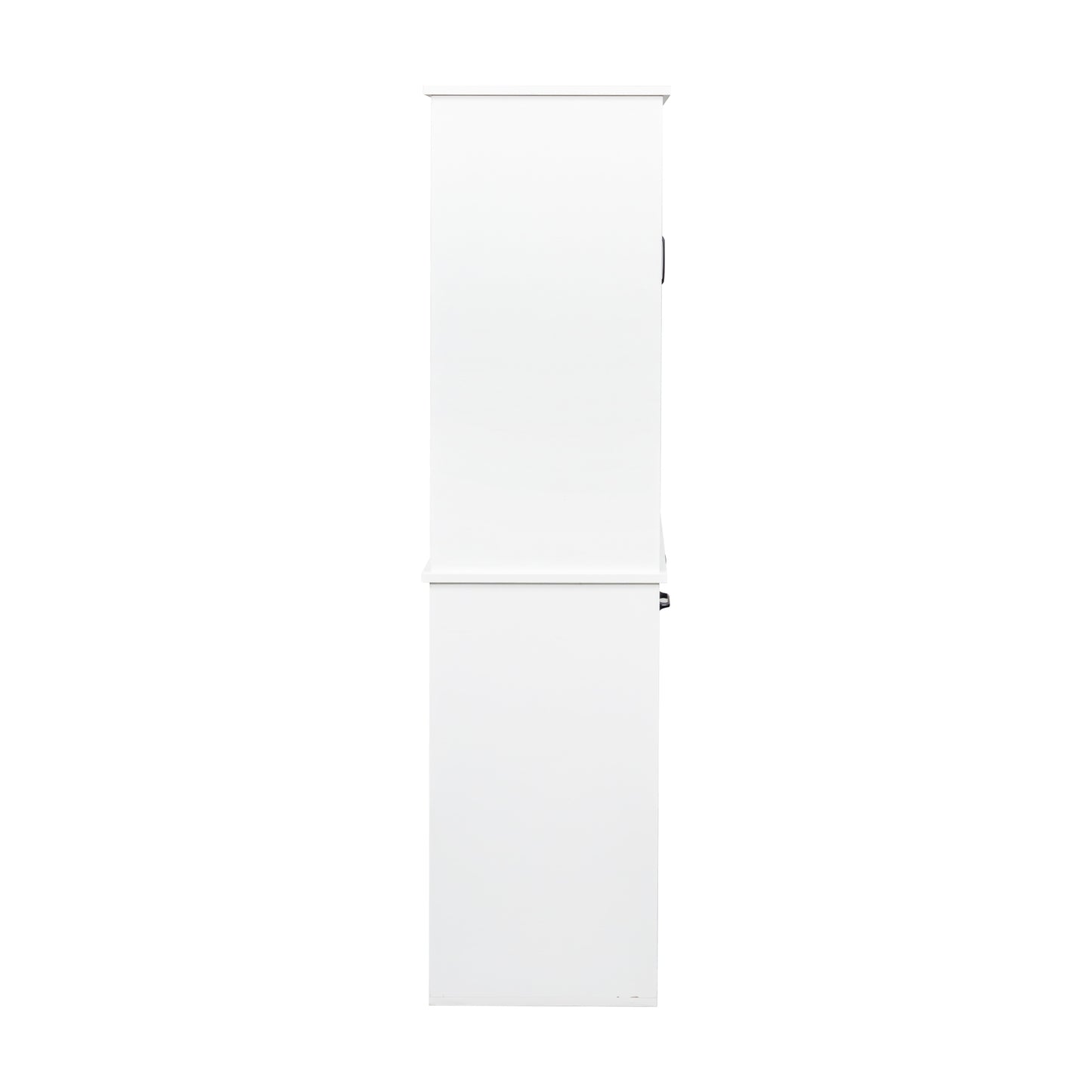 VIYET 63" White Freestanding Laundry Cabinet-Particle Board+MDF, Tilt-Out Hamper, Adjustable Shelves & Multiple Storage