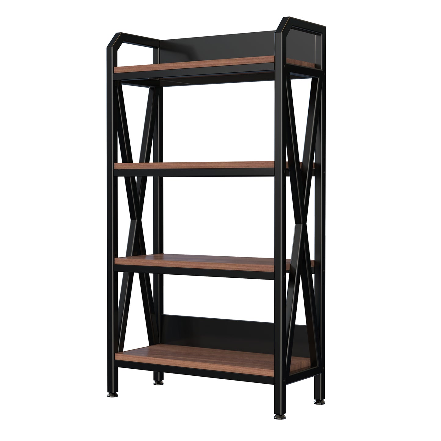 VIYET 56.3"H 4-Level Bakers Rack, Metal & Wooden Kitchen Storage Shelf (Adjustable Multi-Scene Organizer for Garage/Pantry/Bathroom)