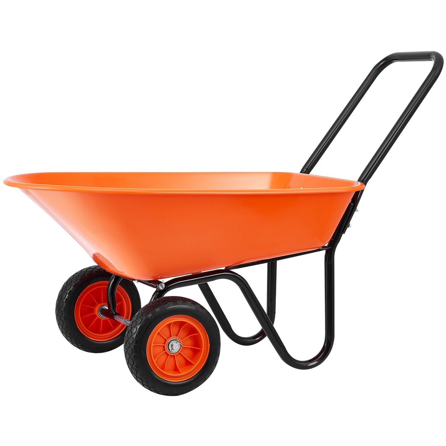 VIYET 2-Wheel Wheelbarrow Cart 5 Cu. Ft. 397 Lbs Capacity, Heavy-Duty Garden Dump Cart with 10" Solid Foam Wheels & Padded Handle for Lawn Farm Outdoor