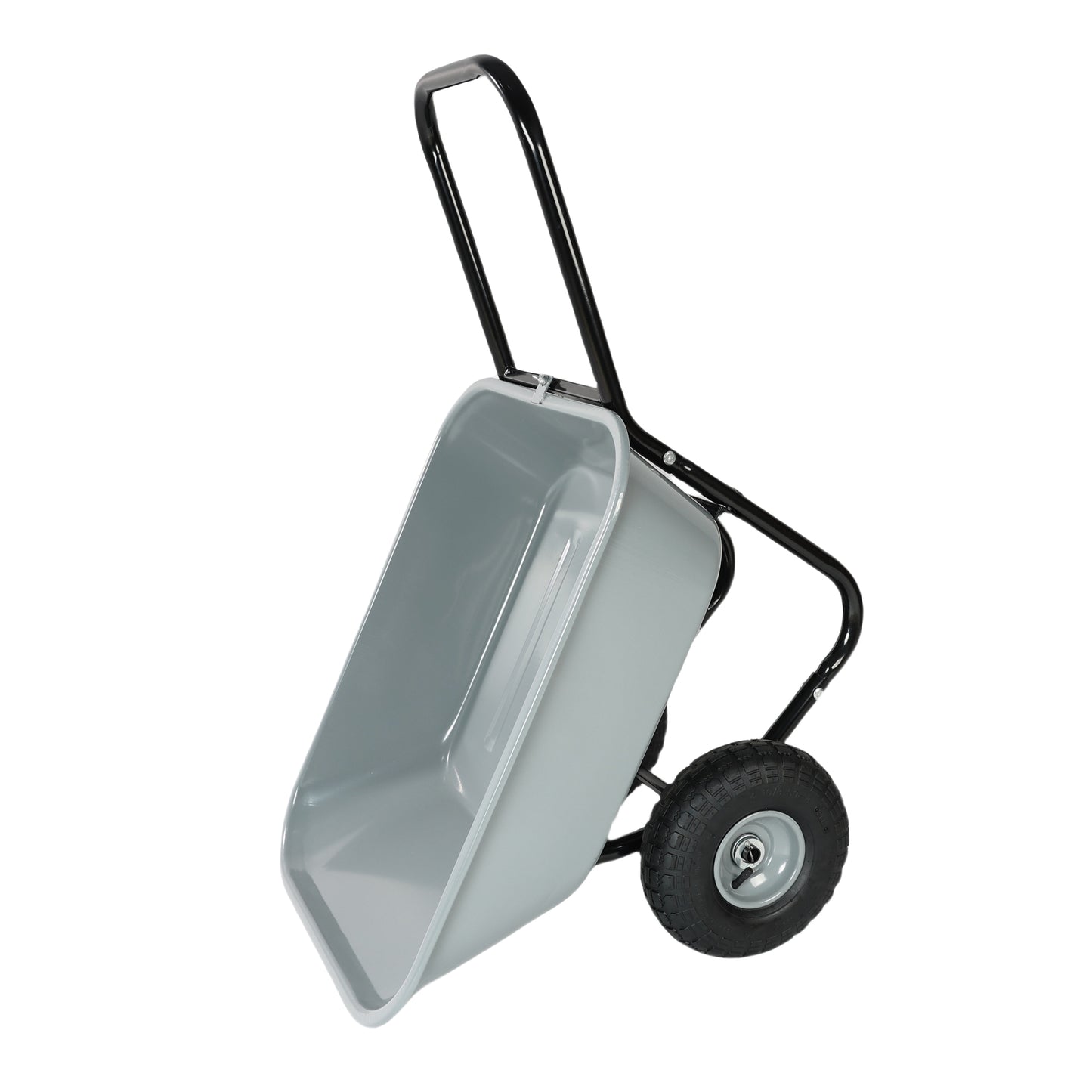 VIYET Two-Wheeled Garden Cart, 35L Large Capacity Utility Cart with 10-Inch Pneumatic Tires, Leak-Proof Design for Garden, Warehouse, Outdoor, Gray
