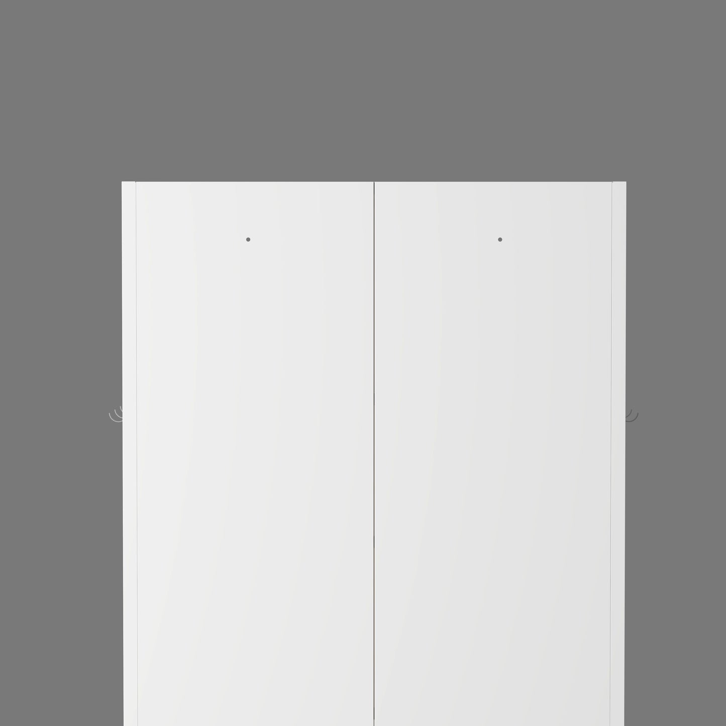 VIYET 35"H White Metal Pantry Cabinet,2 Adjustable Shelves+Side Hooks/Vents,Anti-Tip Freestanding for Kitchen/Dining/Apartment