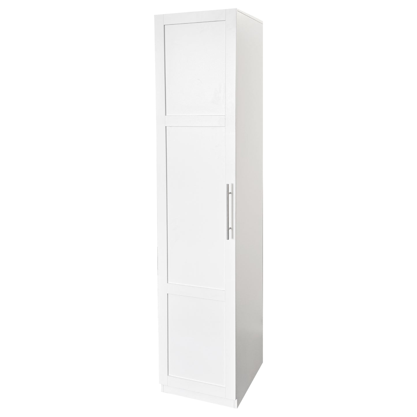 VIYET 71" Freestanding Kitchen Pantry Cabinet - White Particle Board+MDF, 2 Adjustable Shelves, Side Racks