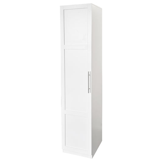 VIYET 71" Freestanding Kitchen Pantry Cabinet - White Particle Board+MDF, 2 Adjustable Shelves, Side Racks