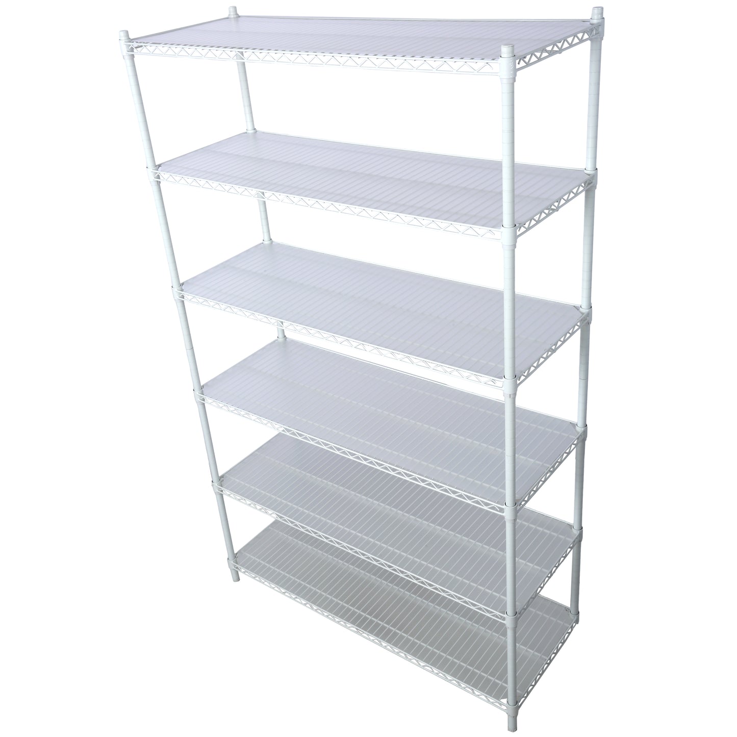 VIYET 6 Tier 6000LBS NSF Metal Wire Shelving, Heavy Duty Adjustable Storage Rack with Wheels & Shelf Liners (White)