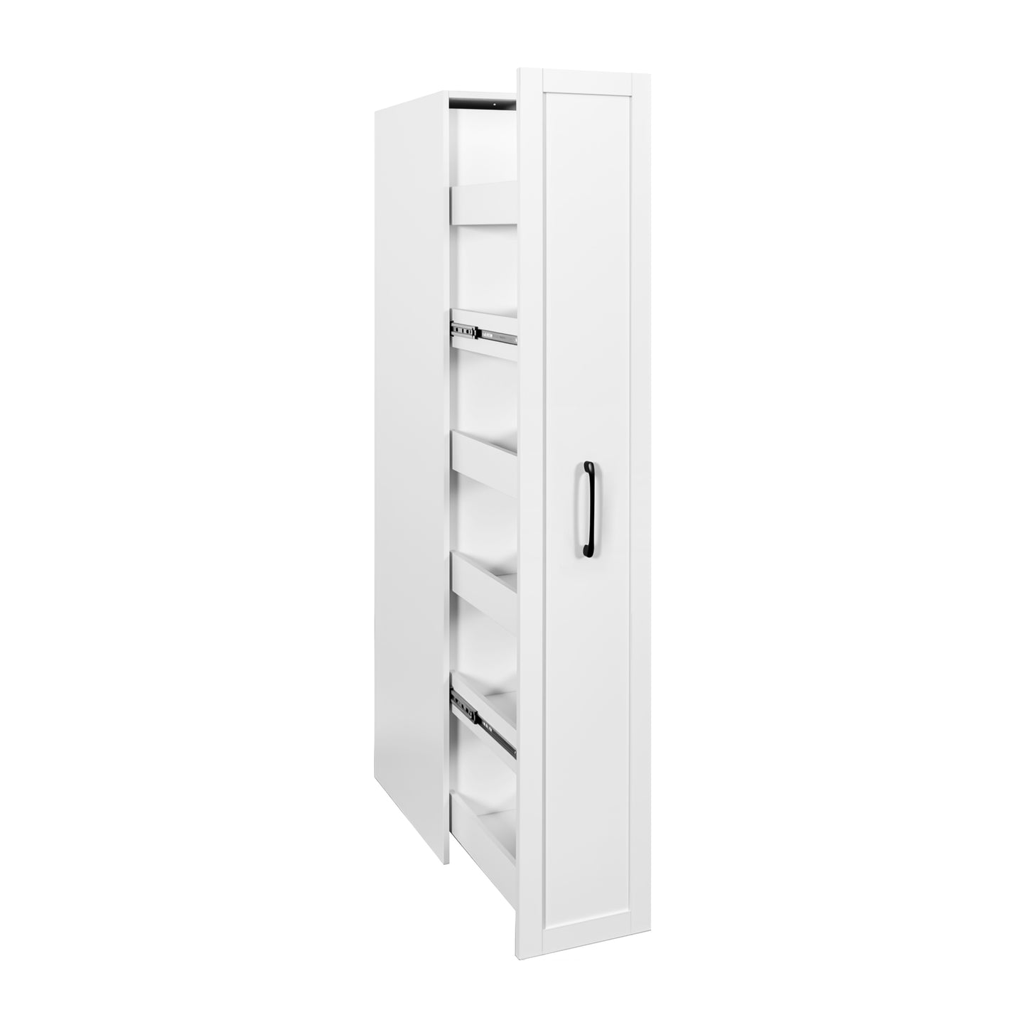 VIYET 71" Slim Rolling Storage Cart, White Wood Narrow Kitchen Organizer (6-Tier Shelf with Handle & Wheels for Small Spaces)