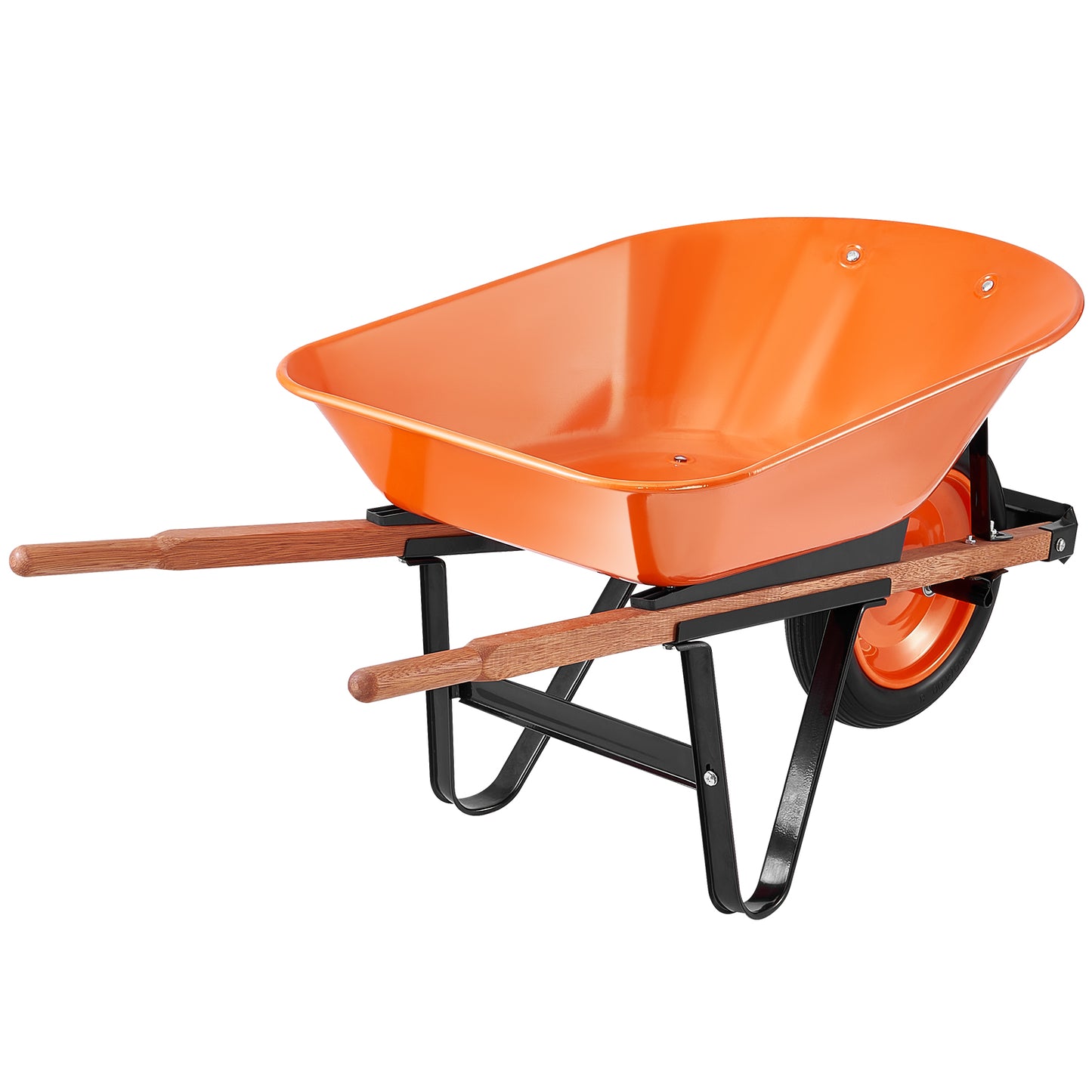 VIYET Wheelbarrow Cart 5 Cu. Ft. 265 Lbs Capacity, Heavy-Duty Garden Dump Cart with Metal Handle & 16" Wide Track Solid Foam Wheel, Utility Yard Cart for Lawn Farm Garden