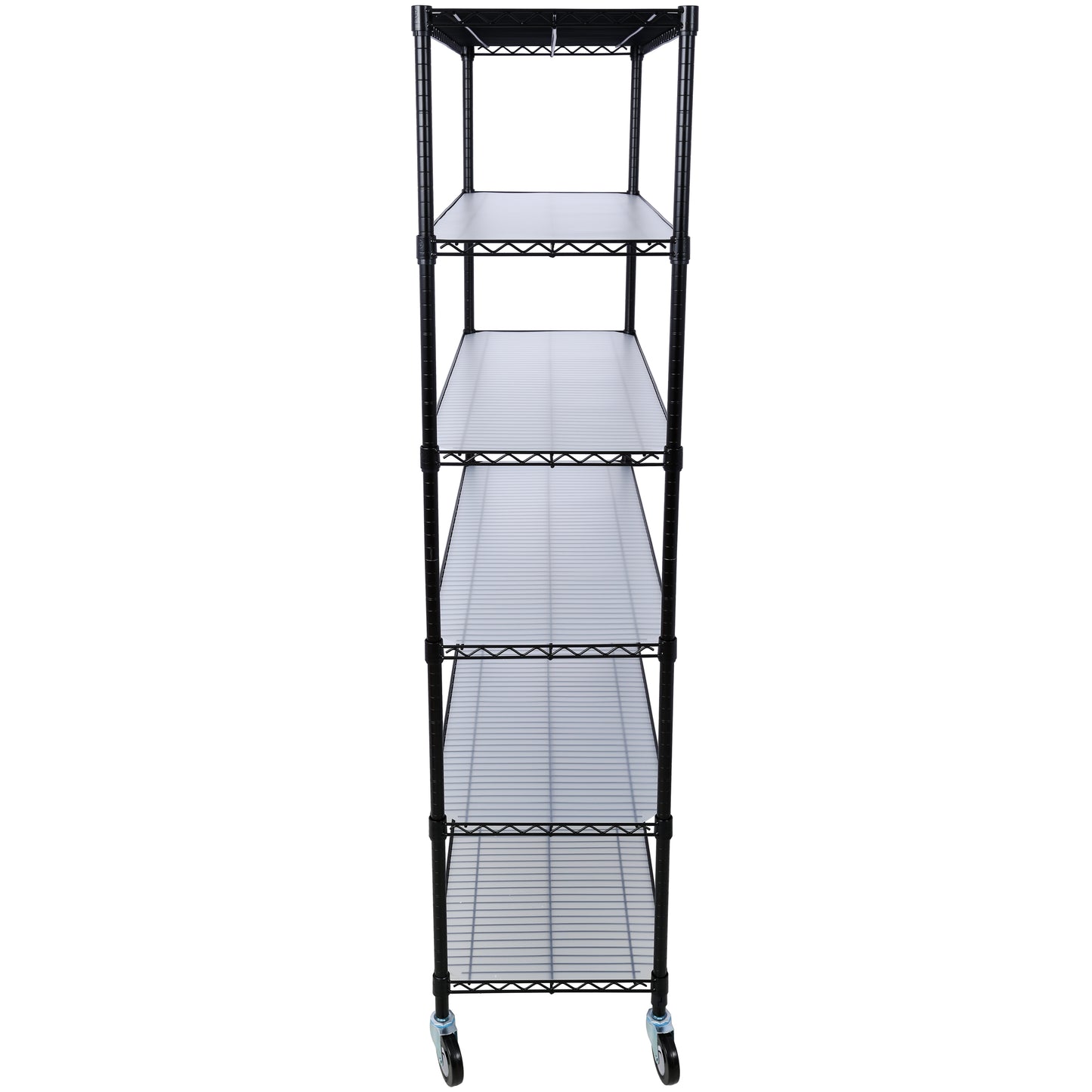 VIYET 6 Tier 6000LBS NSF Metal Wire Shelving, Heavy Duty Adjustable Rack with Wheels & Shelf Liners (Black, 84"H×48"L×20"D)