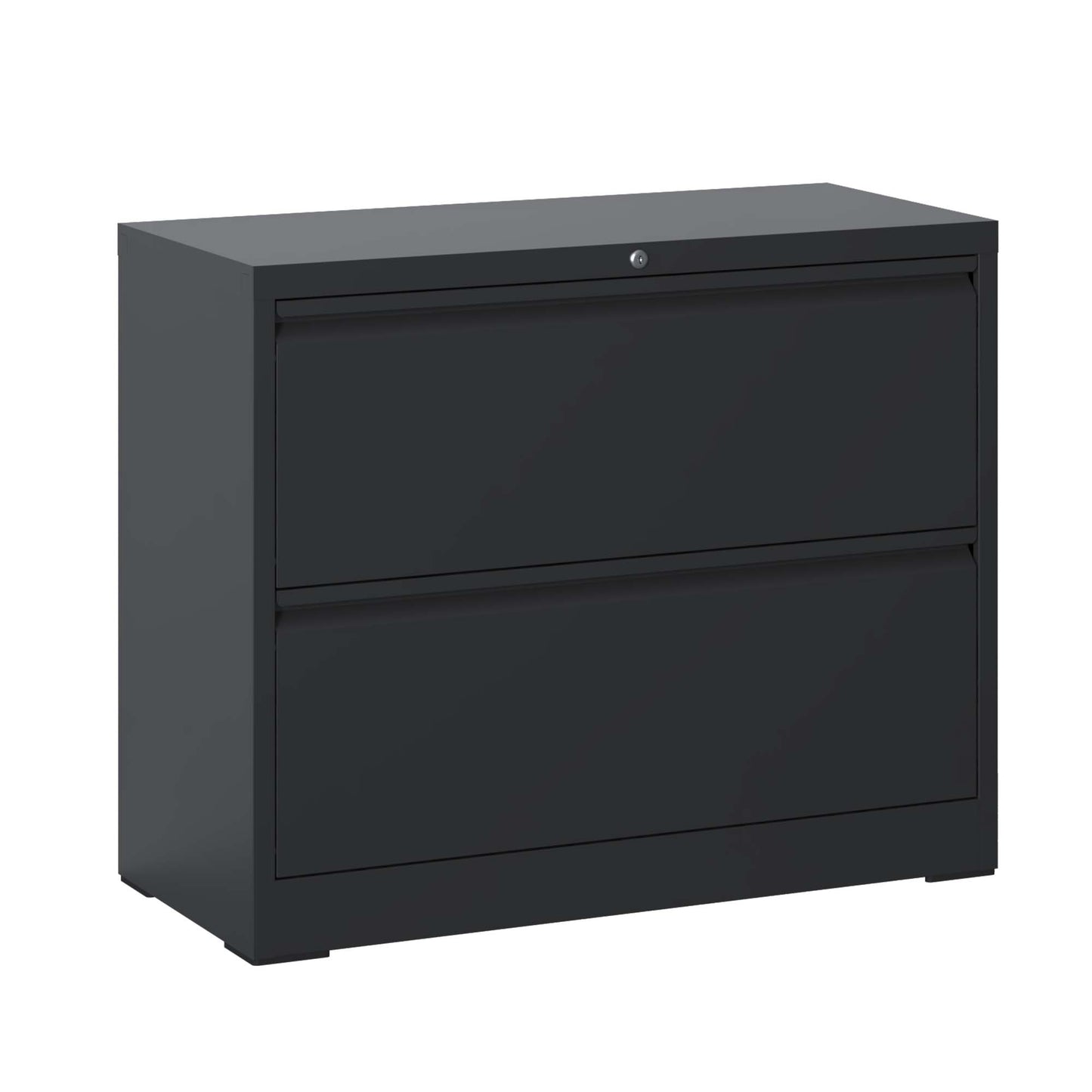 VIYET 2-Drawer Lateral File Cabinet with Lock - Heavy-Duty Steel Filing Cabinet for Home Office, 110lbs/Drawer, Silent Full-Extension Slides, Fits Letter/Legal/A4/F4 (Black)