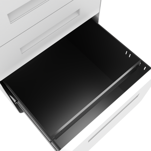 VIYET 23"H Mobile File Cabinet with Lock - All-Steel Fully Assembled, Anti-Tip Design & Locking Casters, Fits A4/Letter, for Home/Office (Black+White)