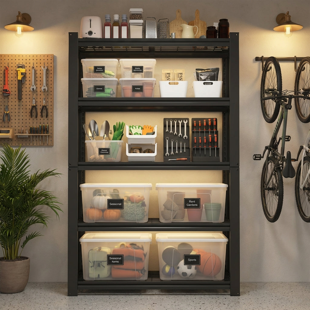 VIYET 72" 5-Tier Metal Wire Shelving Unit, Adjustable Heavy Duty Storage Rack with 2000LBS Capacity, Steel Shelf Organizer for Garage, Pantry, Kitchen