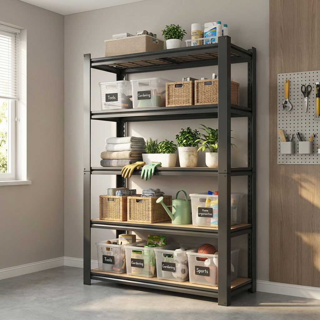 VIYET 72" 5-Tier Metal Wire Shelving Unit, Adjustable Heavy Duty Storage Rack with 2000LBS Capacity, Steel Shelf Organizer for Garage, Pantry, Kitchen