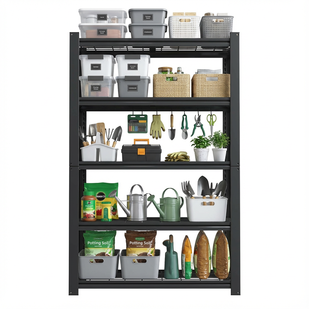 VIYET 72" 5-Tier Metal Wire Shelving Unit, Adjustable Heavy Duty Storage Rack with 2000LBS Capacity, Steel Shelf Organizer for Garage, Pantry, Kitchen