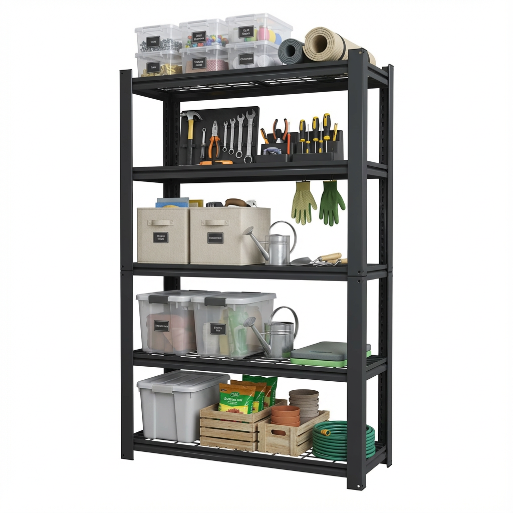 VIYET 72" 5-Tier Metal Wire Shelving Unit, Adjustable Heavy Duty Storage Rack with 2000LBS Capacity, Steel Shelf Organizer for Garage, Pantry, Kitchen