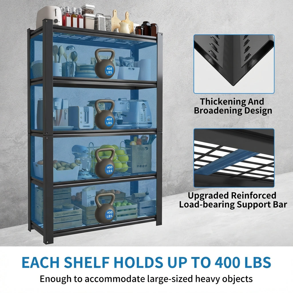 VIYET 72" 5-Tier Metal Wire Shelving Unit, Adjustable Heavy Duty Storage Rack with 2000LBS Capacity, Steel Shelf Organizer for Garage, Pantry, Kitchen