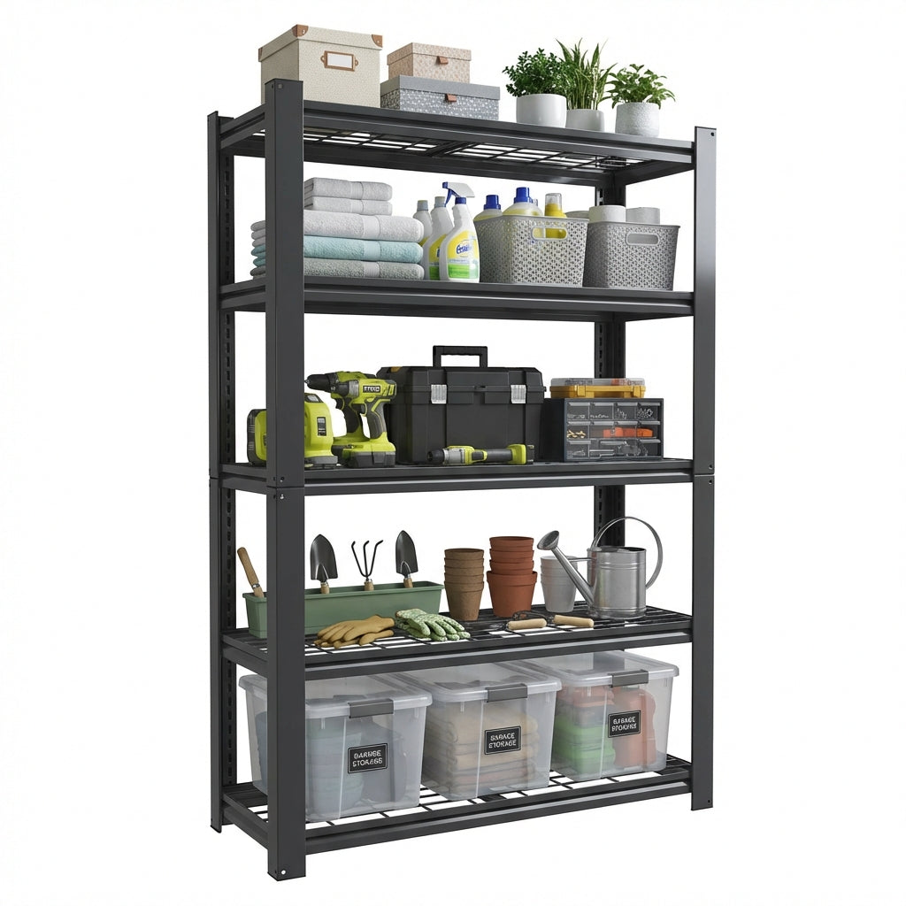 VIYET 72" 5-Tier Metal Wire Shelving Unit, Adjustable Heavy Duty Storage Rack with 2000LBS Capacity, Steel Shelf Organizer for Garage, Pantry, Kitchen
