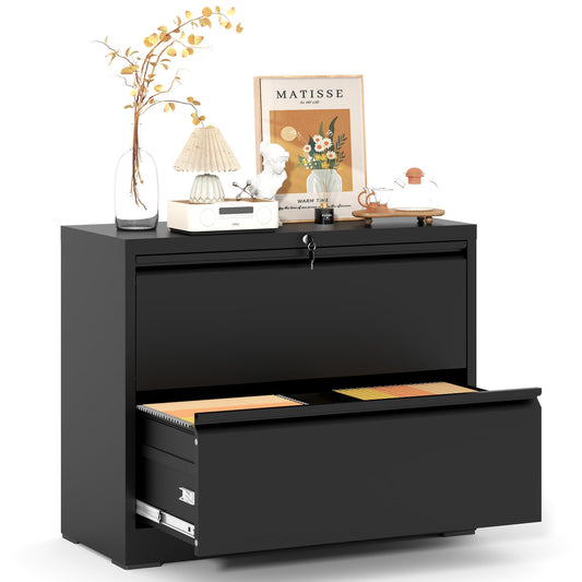 VIYET Heavy Duty Lateral File Cabinet with Lock, Silent Full Extension Drawers, 110LB Per Drawer Steel File Cabinet for Home Office