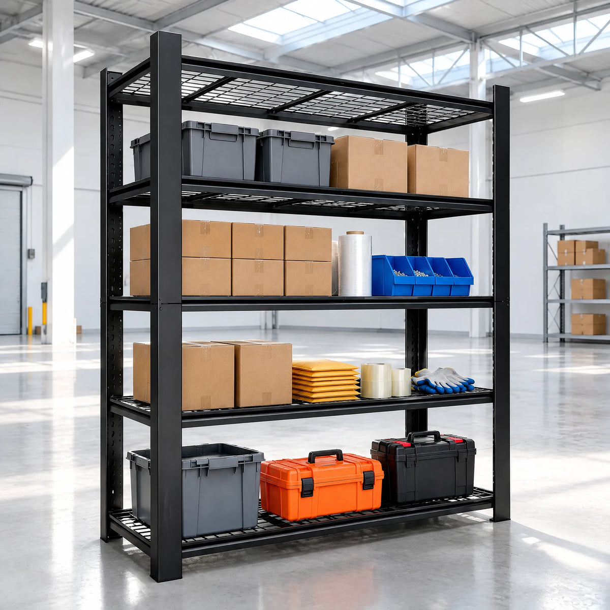 VIYET 72" Heavy Duty Metal Garage Shelving Unit, 5 Tier Adjustable Storage Rack with 3000 LBS Capacity, Steel Shelves for Garage, Pantry & Warehouse
